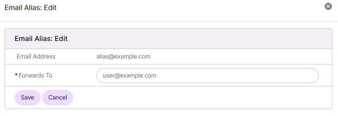 siteworx edit alias form