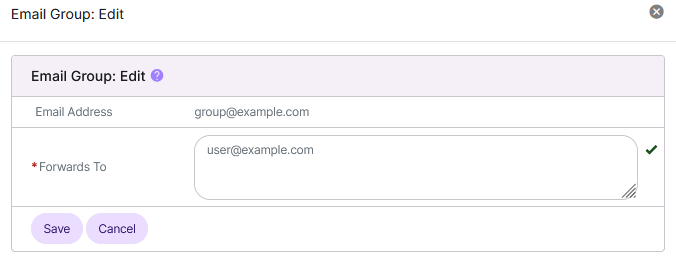 siteworx edit email group form
