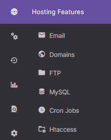 hosting features menu
