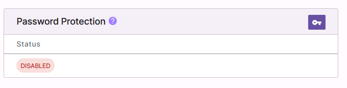 password protect option disabled