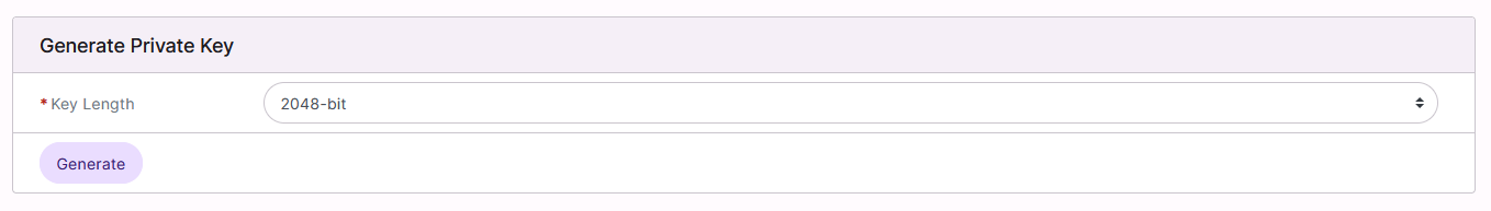 siteworx generate private key