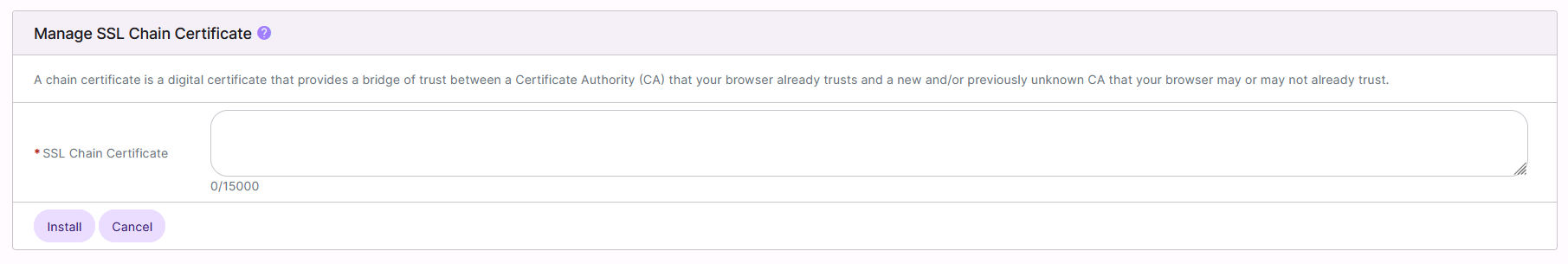 siteworx install chain cert