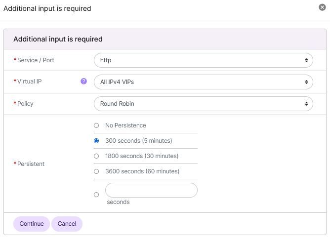 add lb service form