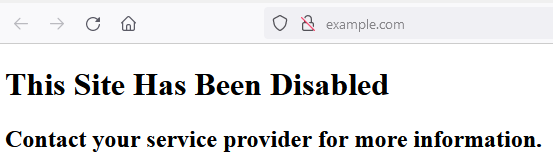 default disabled page