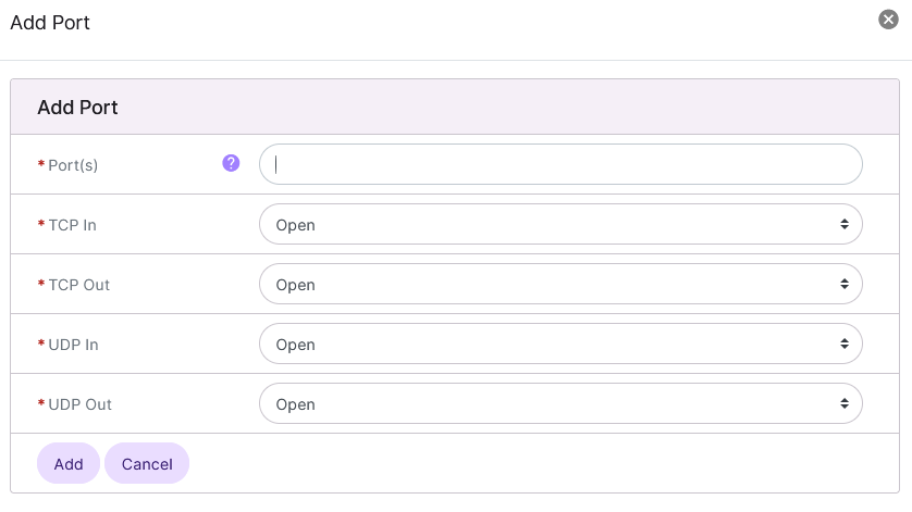firewall add port form
