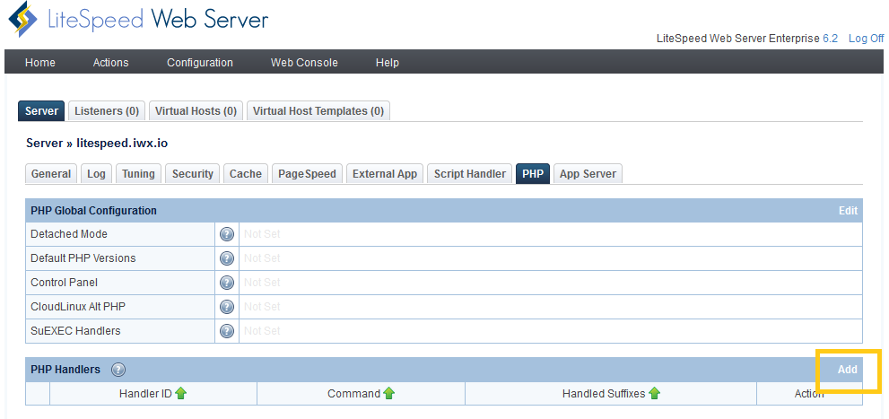 litespeed webadmin