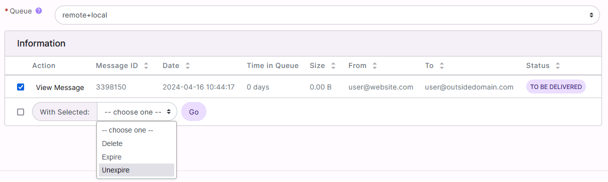 unexpire dropdown