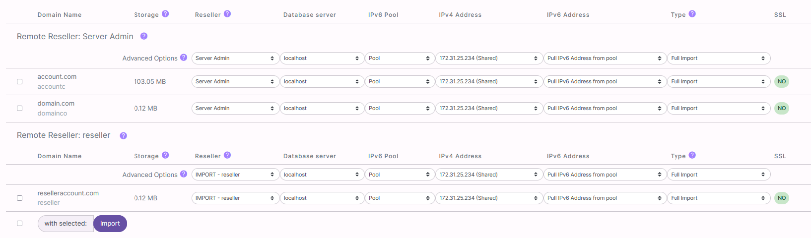mass import select accounts form