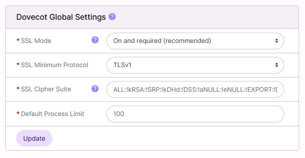 dovecot global settings