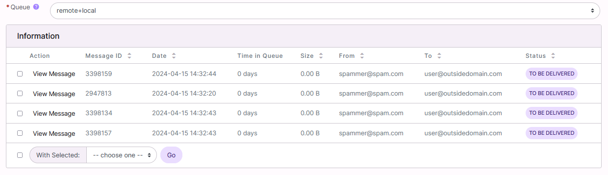 messages in queue