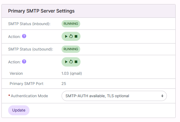 smtp status