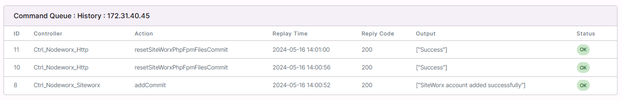 node history list