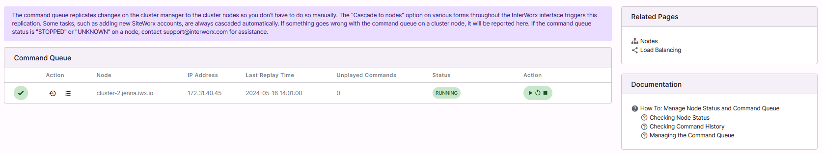 node status bar