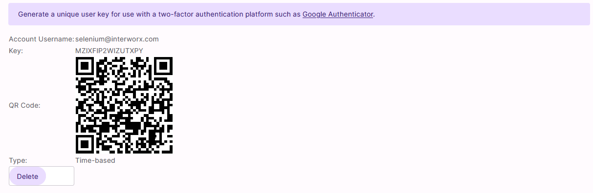 2fa delete button