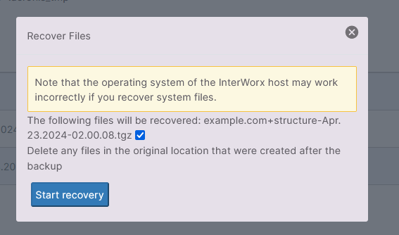 confirmation popup