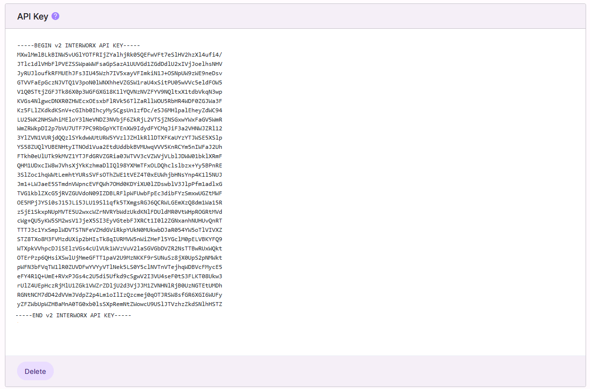 api key delete