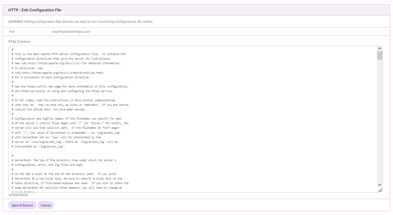 webserver edit config file