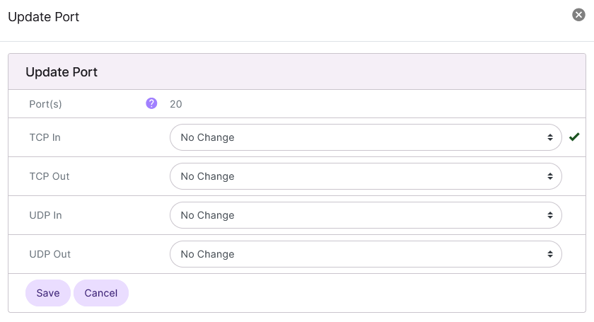 firewall update port form