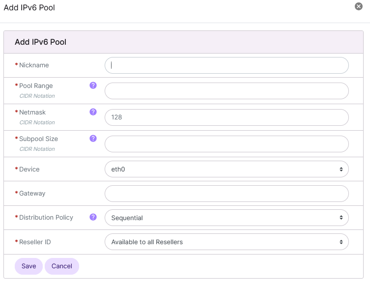 ipv6 new pool form