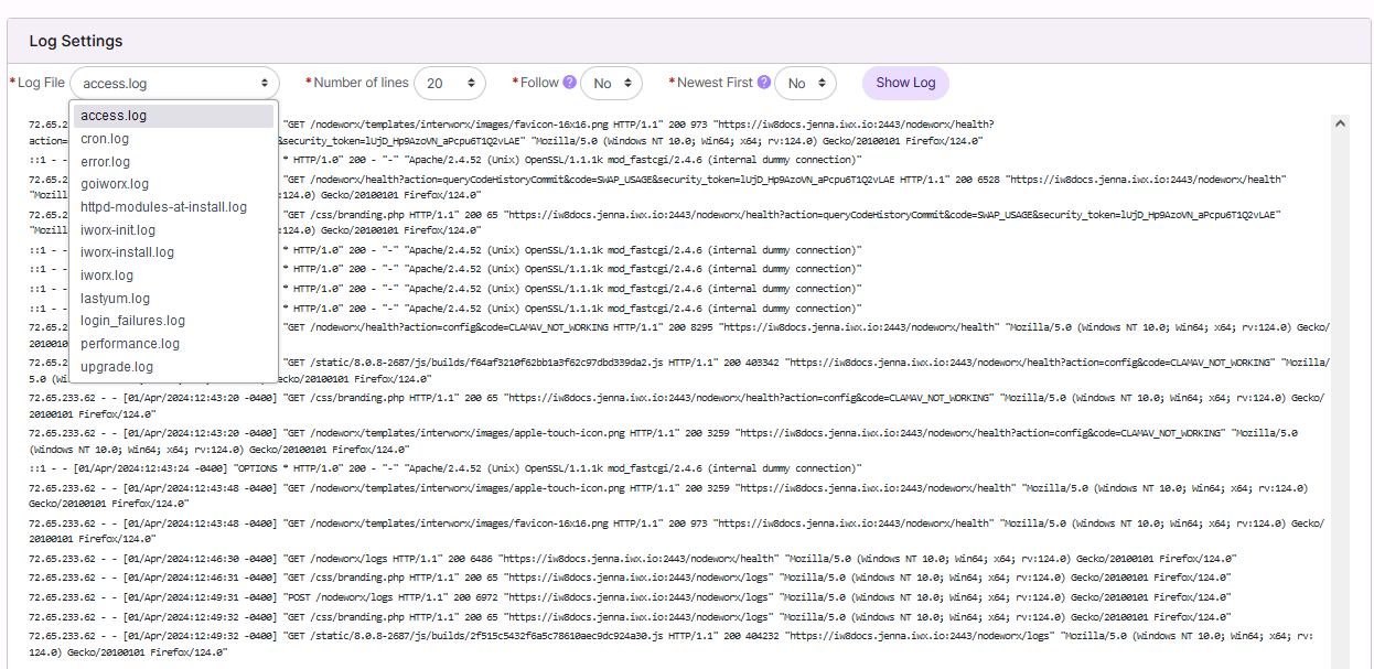 log viewer