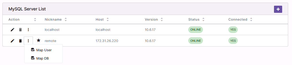 options dropdown