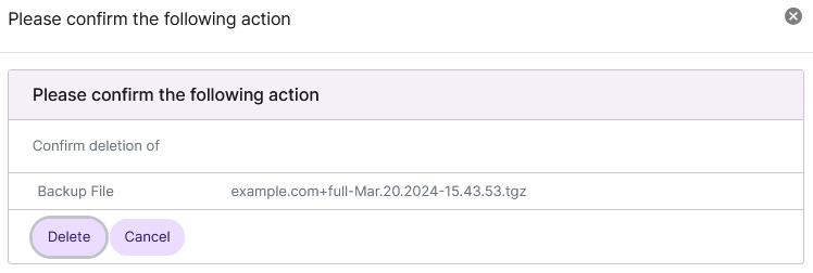 delete confirmation form