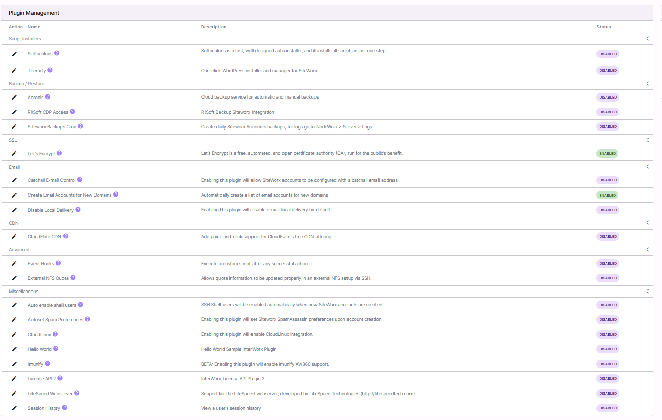 plugin page