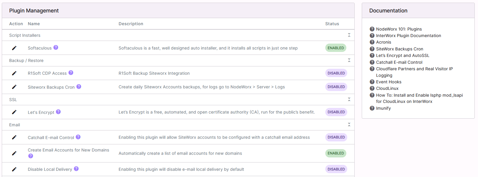 plugin page