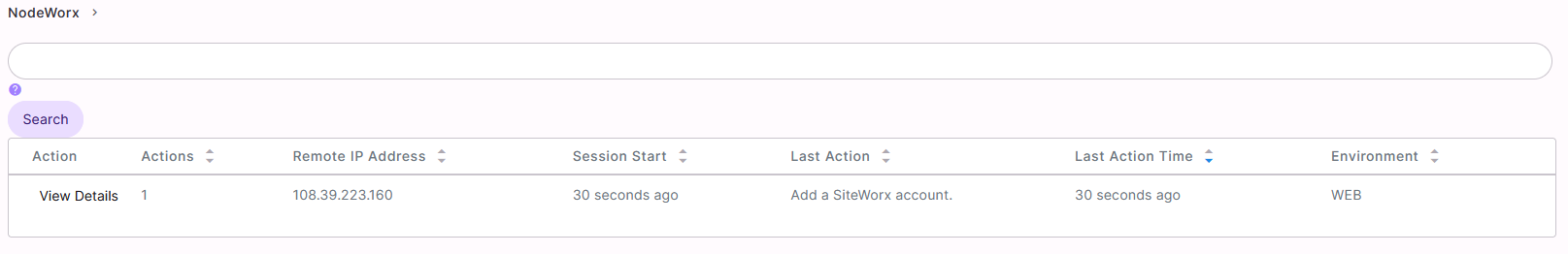 view sessions page