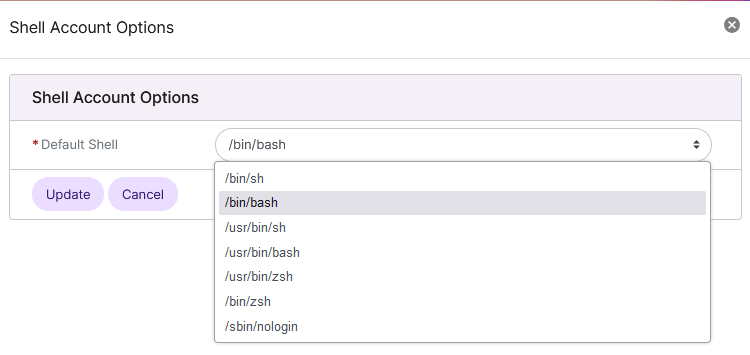 default ssh shell