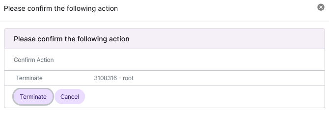 shell session terminate confirm form