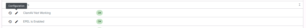 system health configuration button