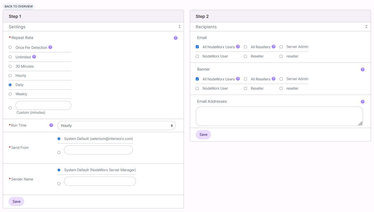 system health settings