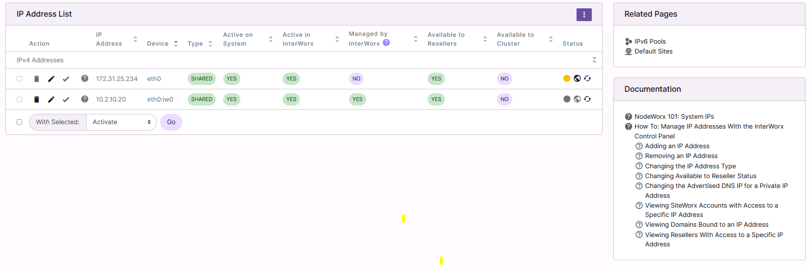 system ips page