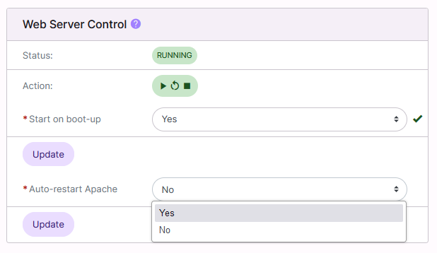 web server autoreboot