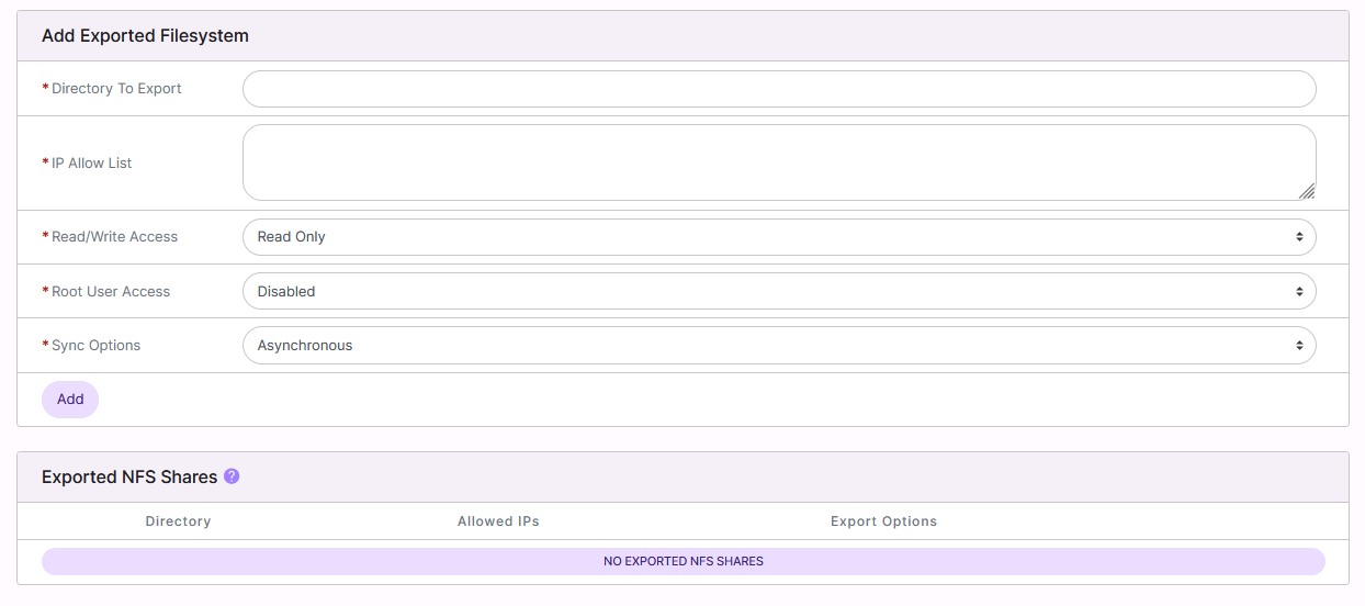 nfs export page