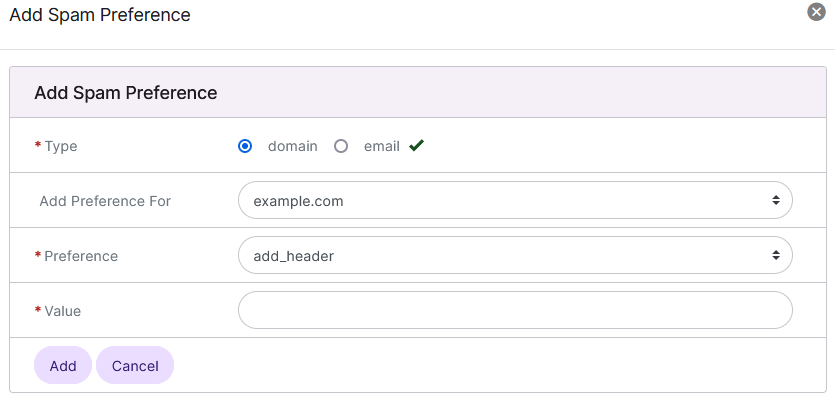 siteworx add spam rules