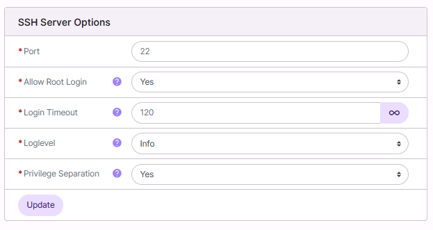 ssh options