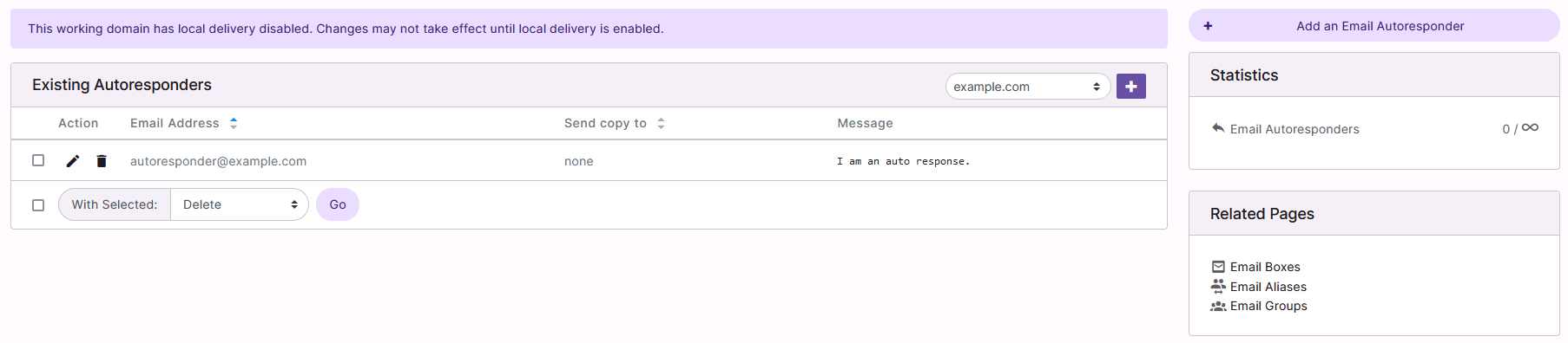autoresponder page