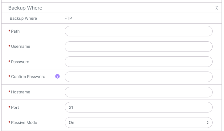 siteworx backup ftp