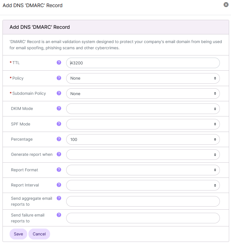 siteworx dmarc wizard
