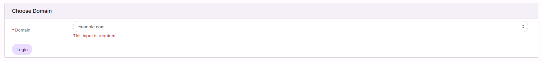 domain dropdown