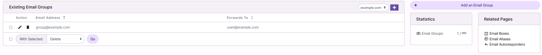 email groups page