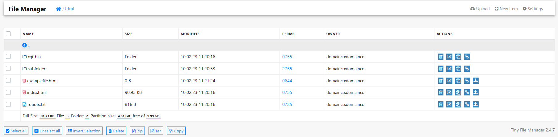 fileman file list