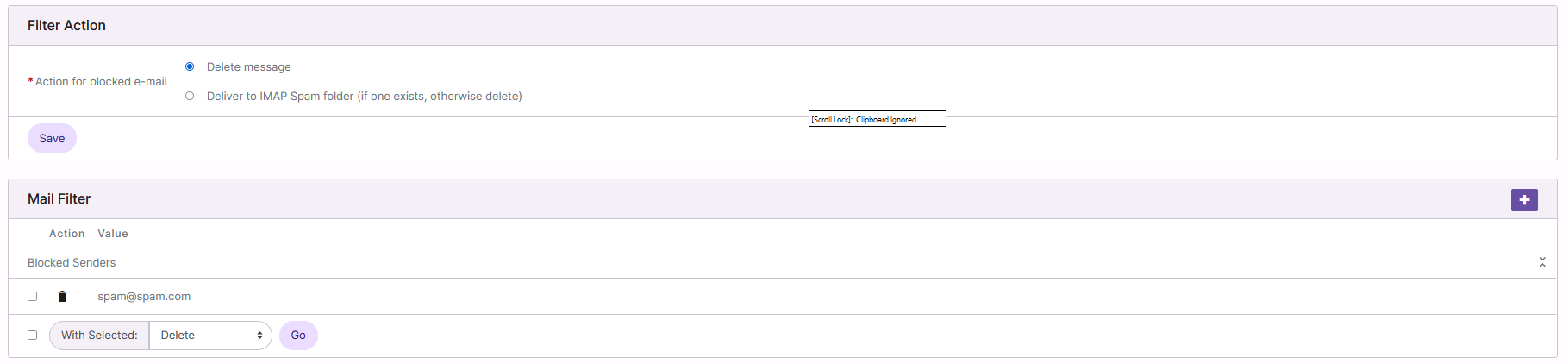 filter page