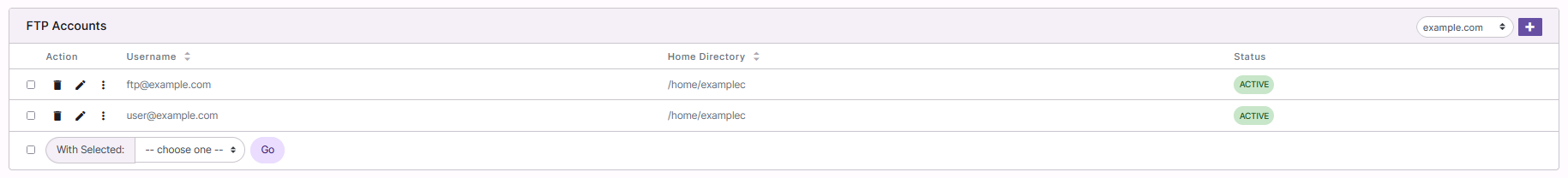 ftp accounts