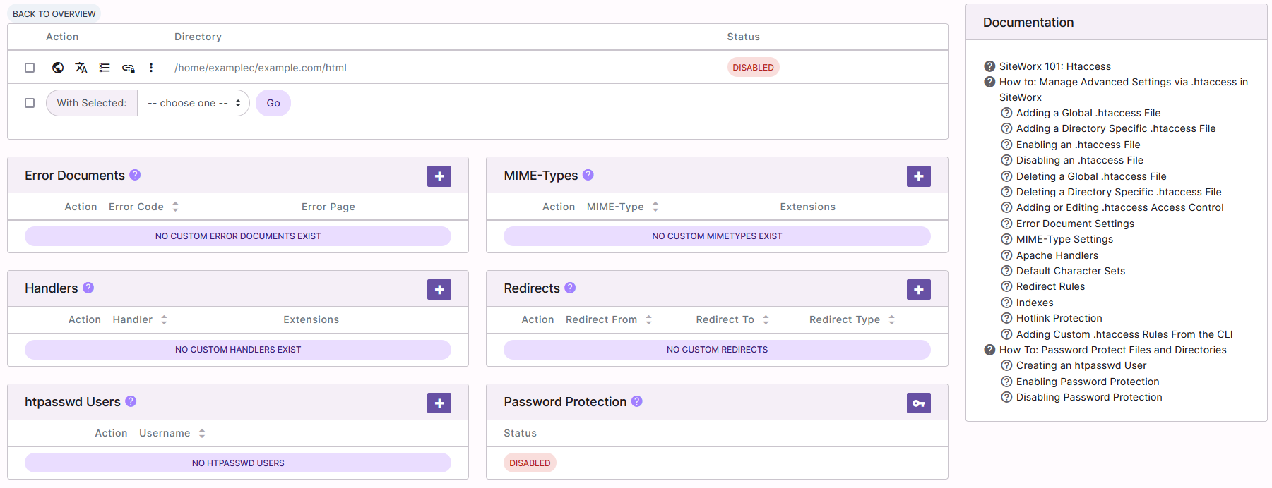 htaccess file page