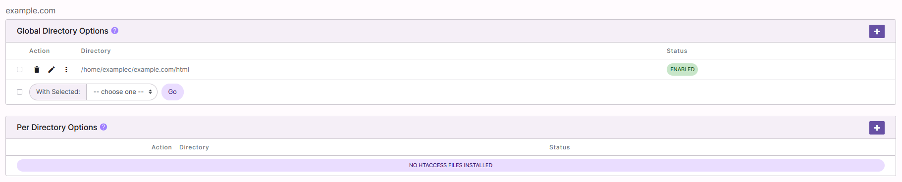 htaccess page