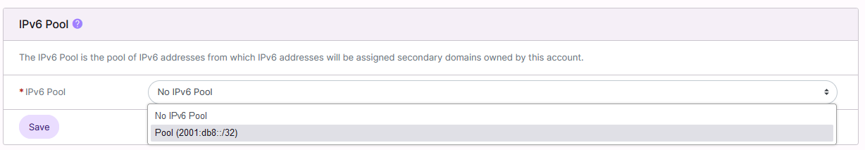 SiteWorx ipv6 pool