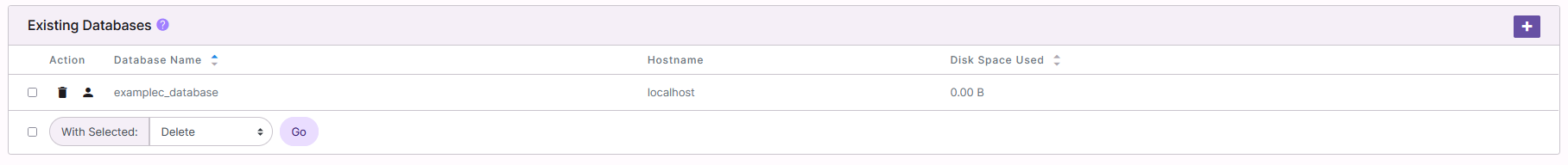 databases page